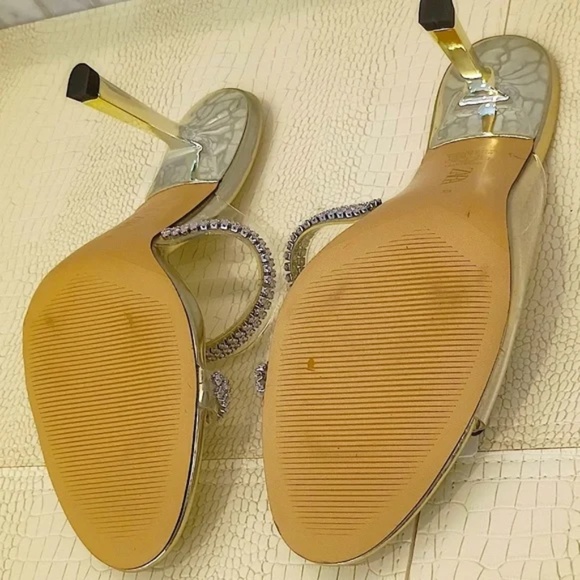 💋 Zara Gold Heels with Rhinestones *NEW 39 - Picture 6 of 10